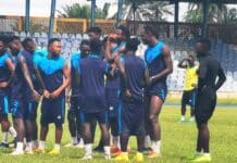 Rivers United players during training