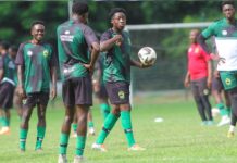 Asante Kotoko players while training