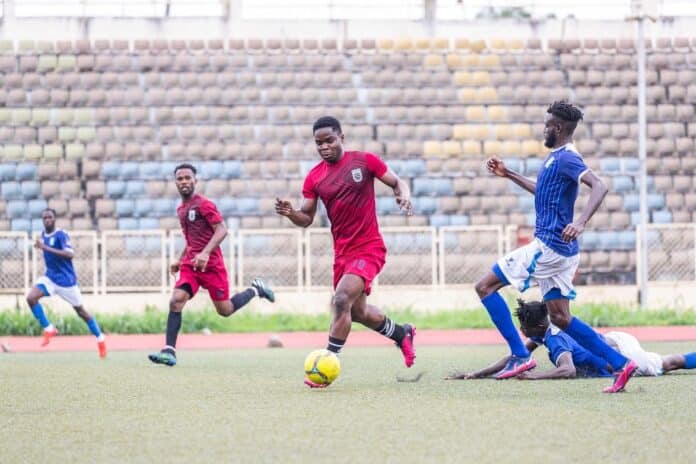 NPFL team, Sporting Lagos in action (Gombe United vs bendel insurance)