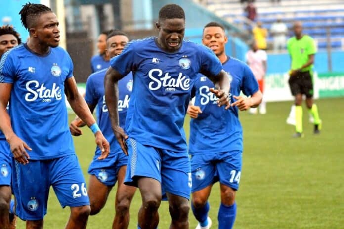 Enyimba players in action in the NPFL