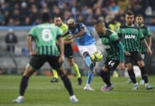 Osimhen in action at Napoli vs Sassuolo clash last season