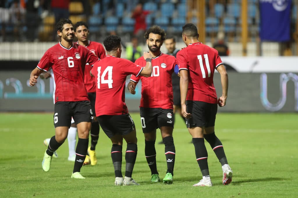Egypt celebrates goal during the 2022 International Friendly match between Egypt and Niger