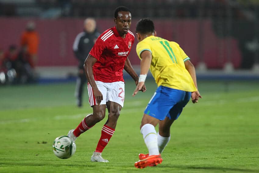 Percy Tau in action for Al Ahly against Mamelodi Sundowns