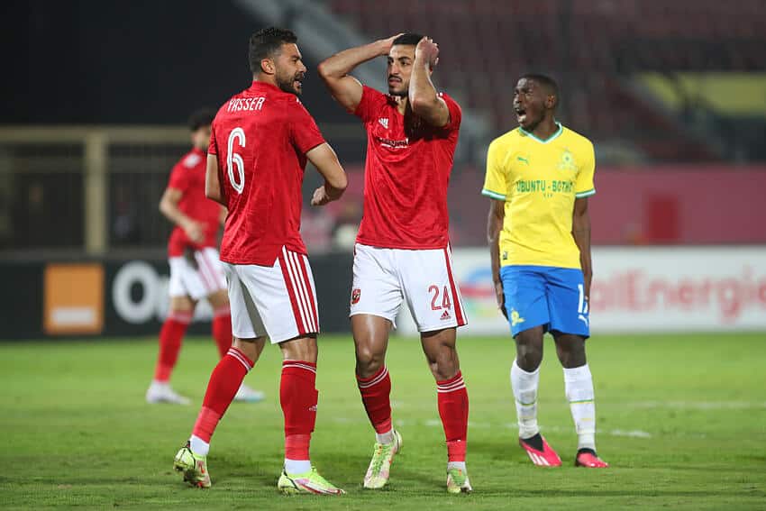 Al Ahly players in their game against Mamelodi Sundowns