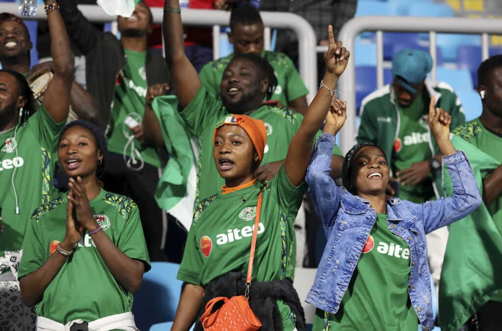 Nigeria fans during captured in the stands