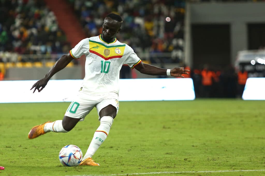 Sadio Mane strikes the ball for Senegal