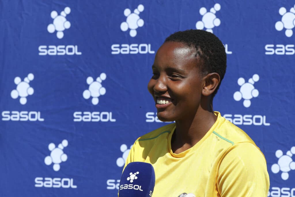 Andile Dlamini during a training session 