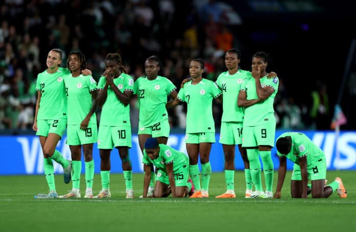 Super Falcons players during penalty shootout in FIFA Women's World Cup