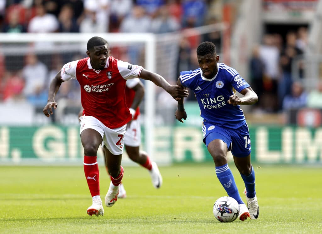 Kelechi Iheanacho in action for Leicester vs Rotherham