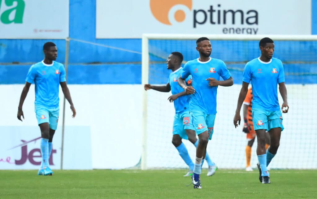 NPFL fixtures Remo Stars players after scoring a CAF Champions League goal
