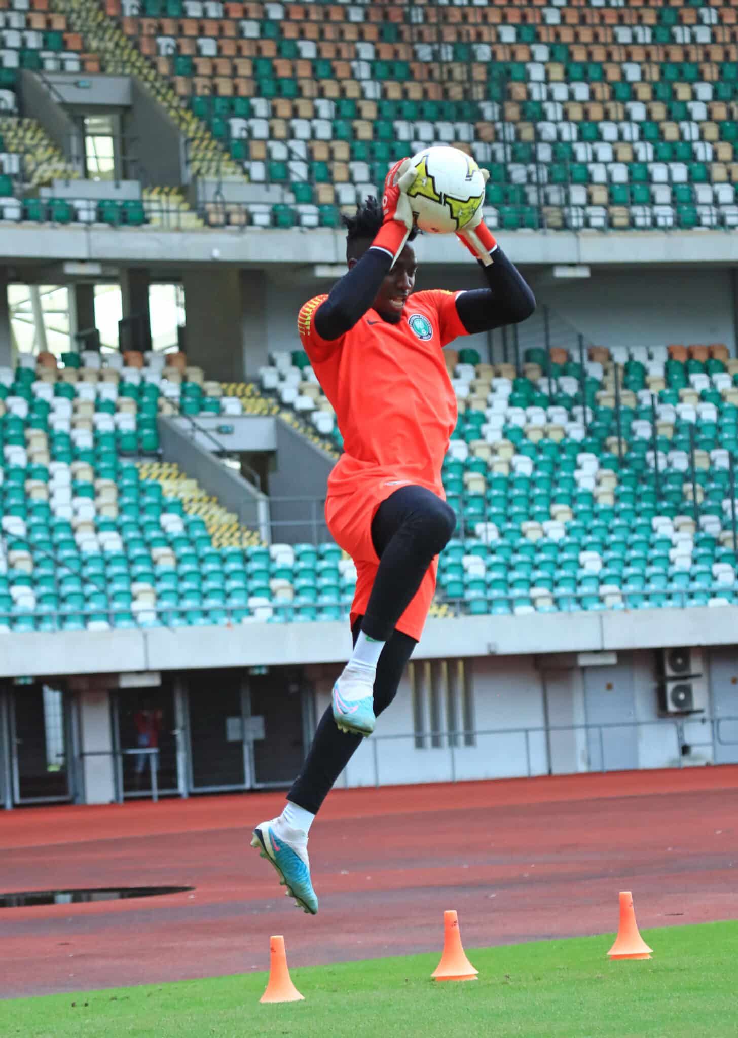 Adebayo Adeleye in training with Suoer Eagles