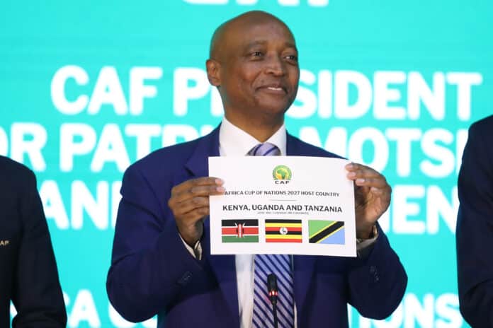 CAF President Patrice Motsepe during the CAF President Announcement for AFCON Host 2025 and 2027