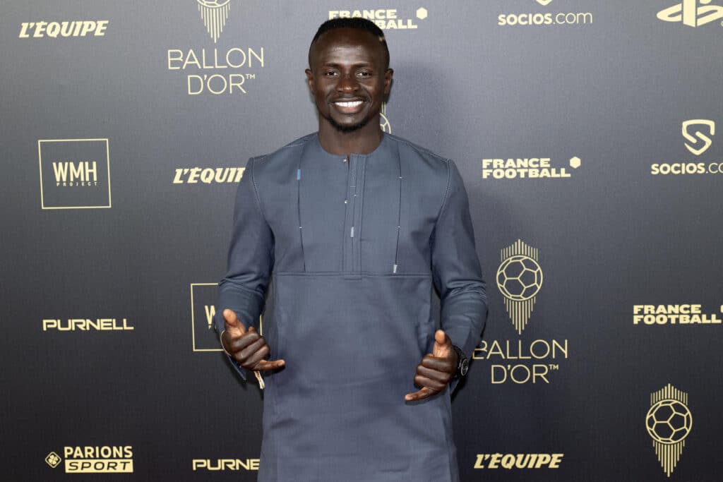 Sadio Mane arrives at the Ballon dOr 2022 Ceremony at the Chatelet theate