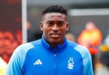 Taiwo Awoniyi in action for Nottingham Forest