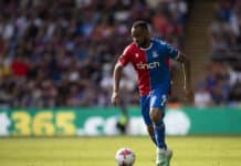 Jordan Ayew with the ball for Crystal Palace