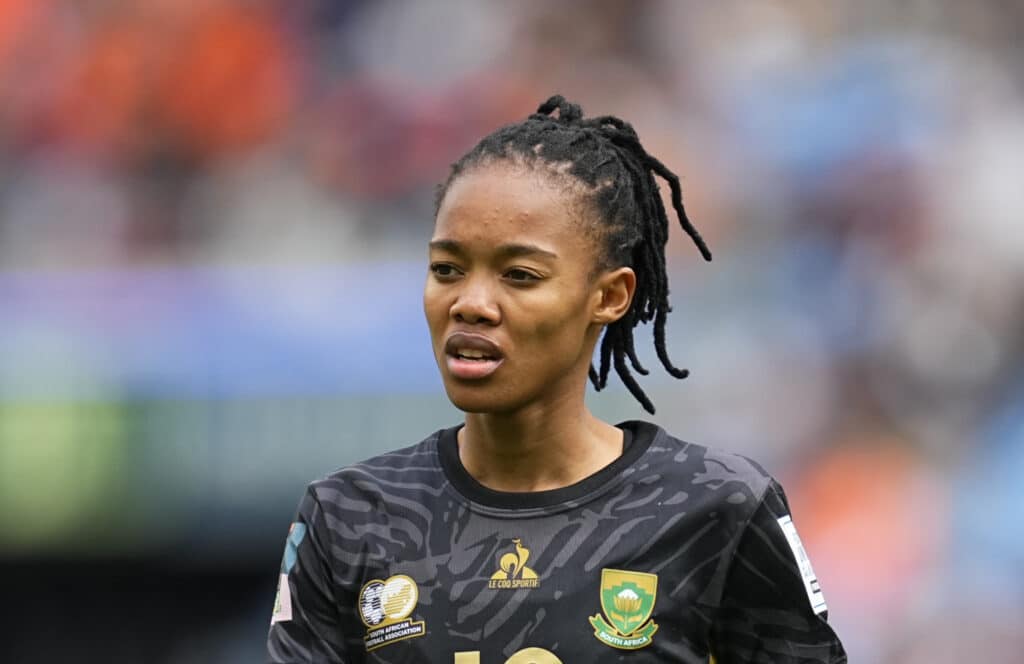Linda Motlhalo (South Africa) looks on during a game