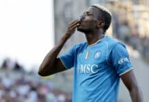 Victor Osimhen of SSC Napoli celebrates after scoring