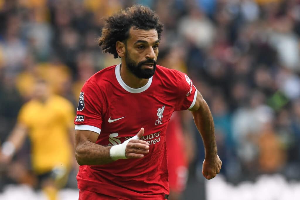 Mohamed Salah #11 of Liverpool during the Premier League match Wolverhampton Wanderers vs Liverpool 