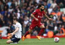 Tottenham vs Liverpool: Mohamed Salah of Liverpool avoids Ben Davies of Tottenham