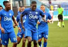 Enyimba players in action in the NPFL