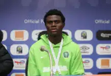 Daniel Daga of Nigeria during the 2023 Africa Cup of Nations U20 Nigeria Press Conference
